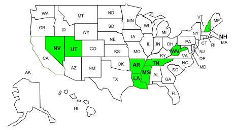 Image of United States showing those with State-Defined Alternate Diplomas