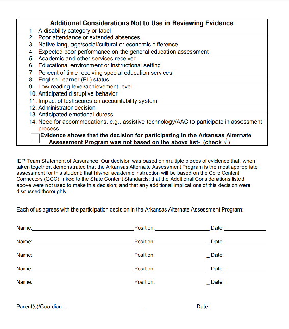 Arkansas Resource 3: Arkansas Participation Guidelines