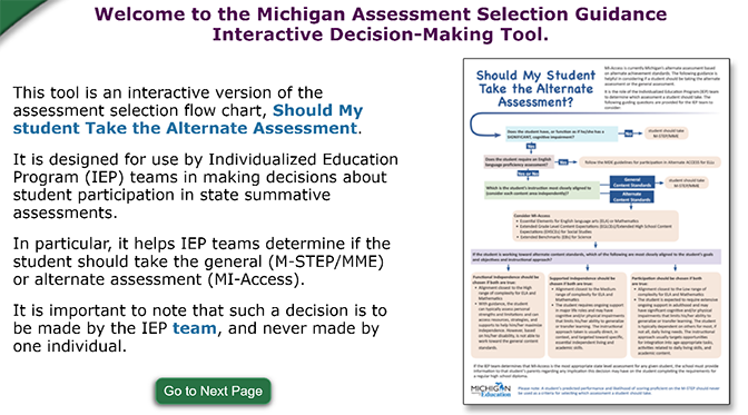 Michigan Resource 3: Interactive Decision-Making Tool