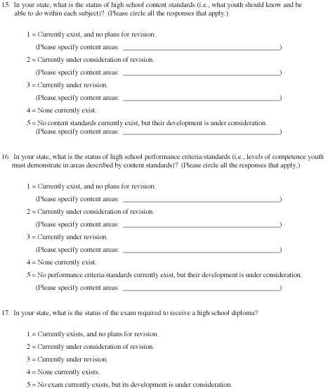 High School Graduation Requirements Survey Questions, page 4